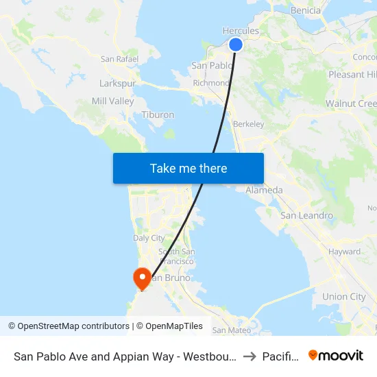 San Pablo Ave and Appian Way - Westbound to Pacifica map
