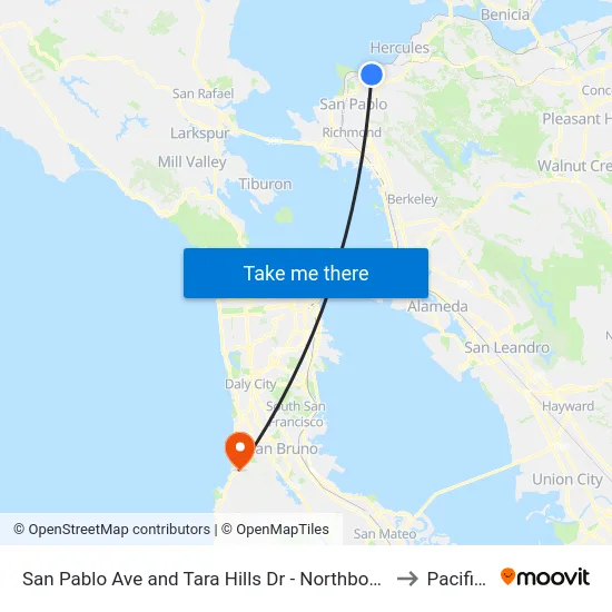San Pablo Ave and Tara Hills Dr - Northbound to Pacifica map