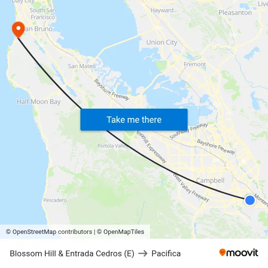 Blossom Hill & Entrada Cedros (E) to Pacifica map