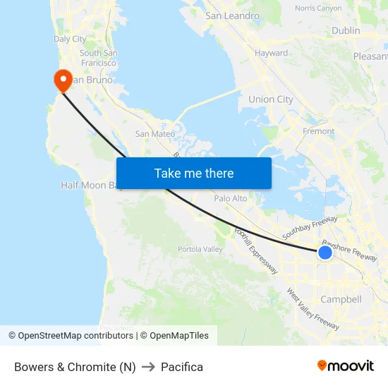 Bowers & Chromite (N) to Pacifica map