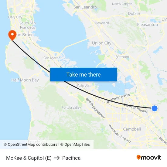 McKee & Capitol (E) to Pacifica map