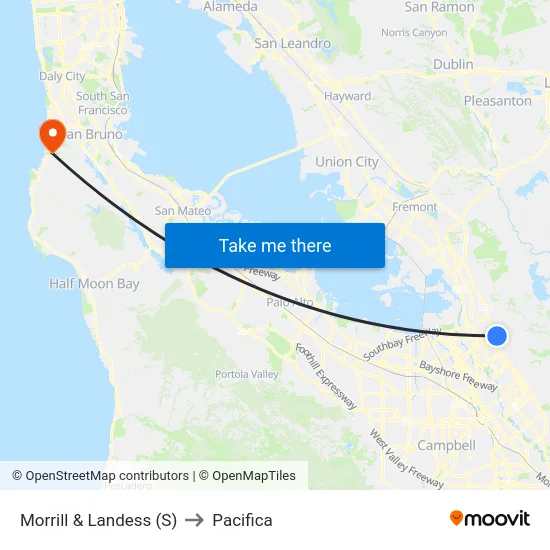 Morrill & Landess (S) to Pacifica map