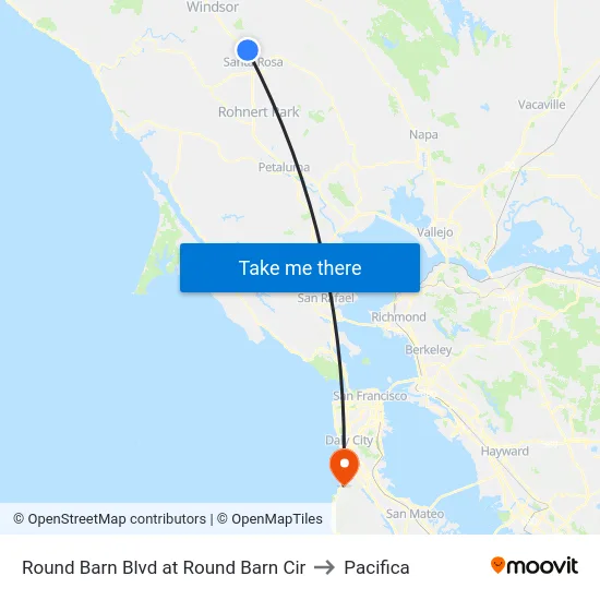 Round Barn Blvd at Round Barn Cir to Pacifica map