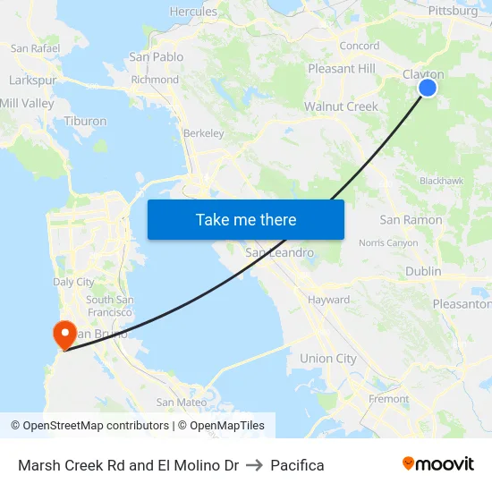 Marsh Creek Rd and El Molino Dr to Pacifica map