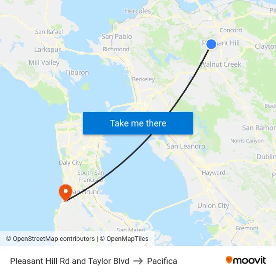 Pleasant Hill Rd and Taylor Blvd to Pacifica map