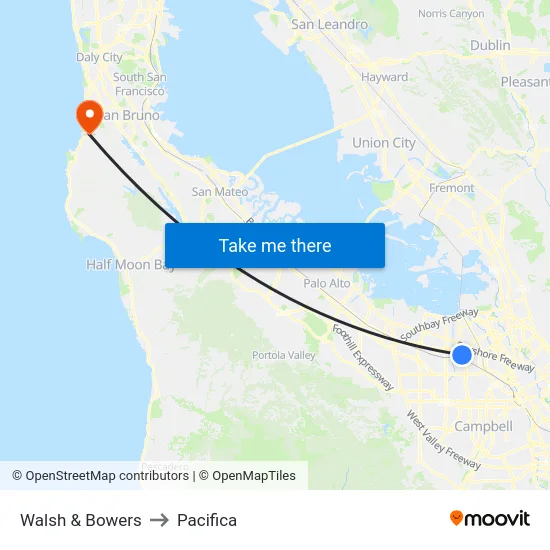 Walsh & Bowers to Pacifica map