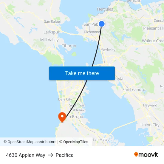 4630 Appian Way to Pacifica map