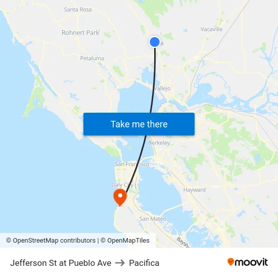 Jefferson St at Pueblo Ave to Pacifica map