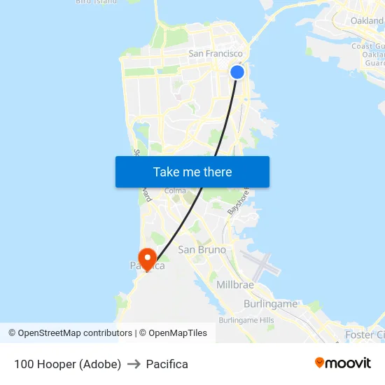 100 Hooper (Adobe) to Pacifica map