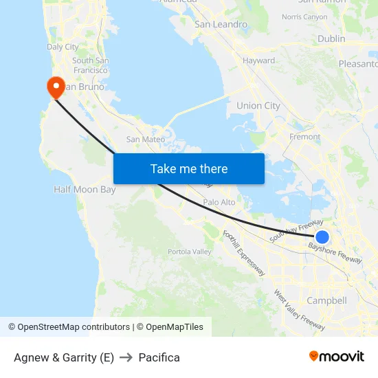 Agnew & Garrity (E) to Pacifica map