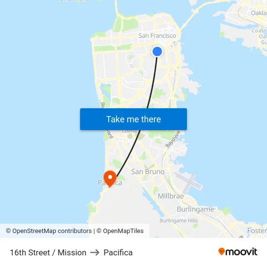 16th Street / Mission to Pacifica map