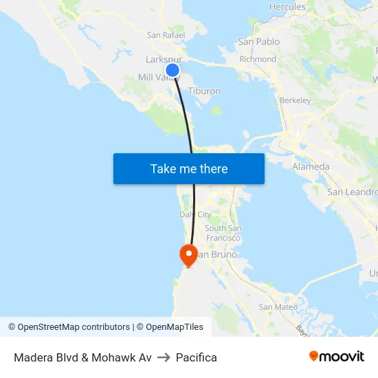 Madera Blvd & Mohawk Av to Pacifica map