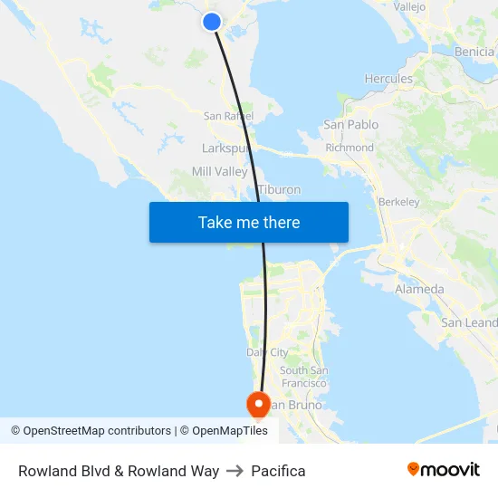 Rowland Blvd & Rowland Way to Pacifica map