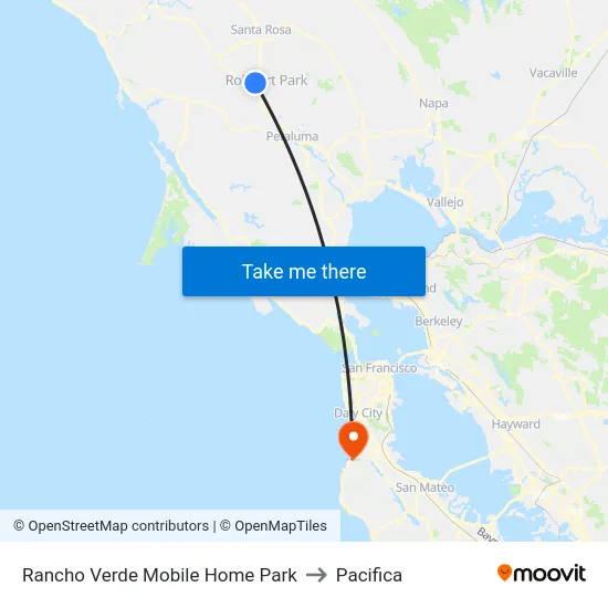 Rancho Verde Mobile Home Park to Pacifica map