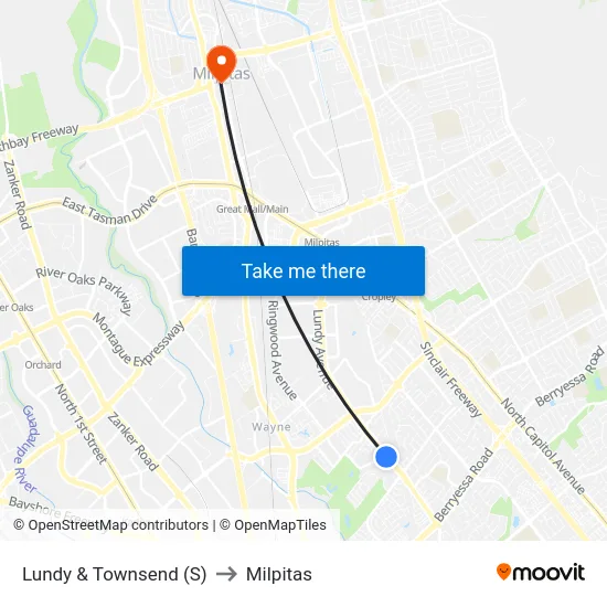 Lundy & Townsend (S) to Milpitas map
