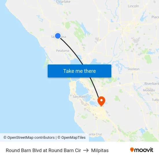 Round Barn Blvd at Round Barn Cir to Milpitas map
