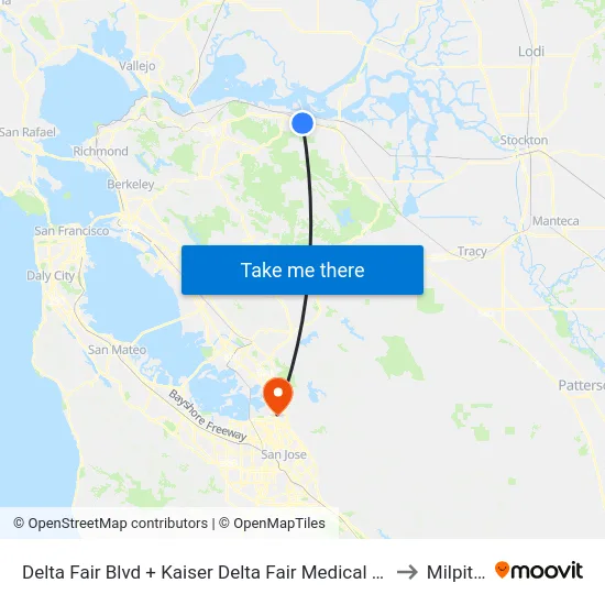 Delta Fair Blvd + Kaiser Delta Fair Medical Offices to Milpitas map