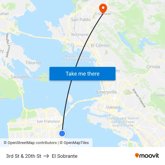 3rd St & 20th St to El Sobrante map