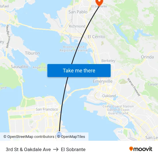 3rd St & Oakdale Ave to El Sobrante map