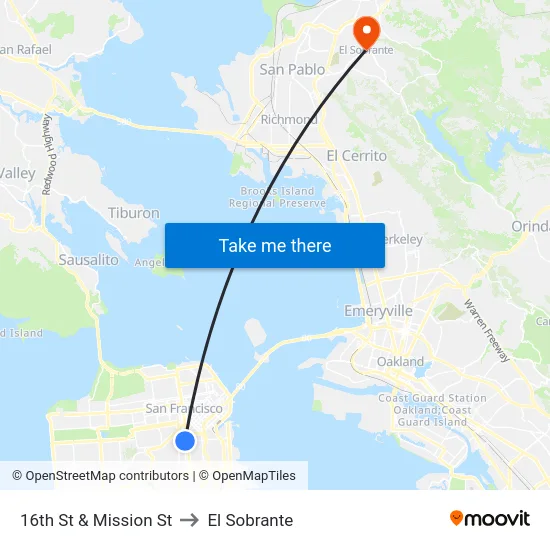 16th St & Mission St to El Sobrante map