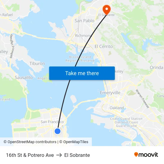 16th St & Potrero Ave to El Sobrante map