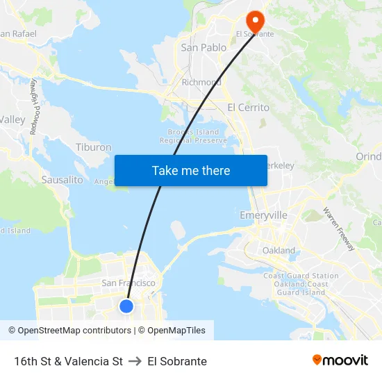 16th St & Valencia St to El Sobrante map