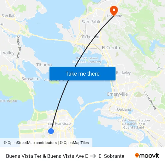 Buena Vista Ter & Buena Vista Ave E to El Sobrante map