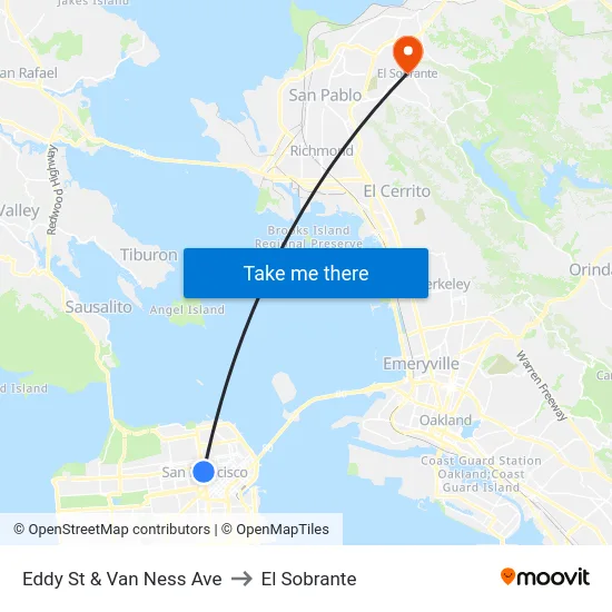 Eddy St & Van Ness Ave to El Sobrante map