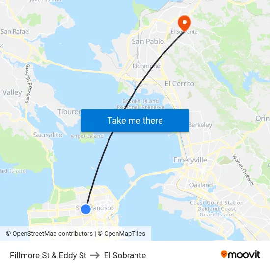 Fillmore St & Eddy St to El Sobrante map