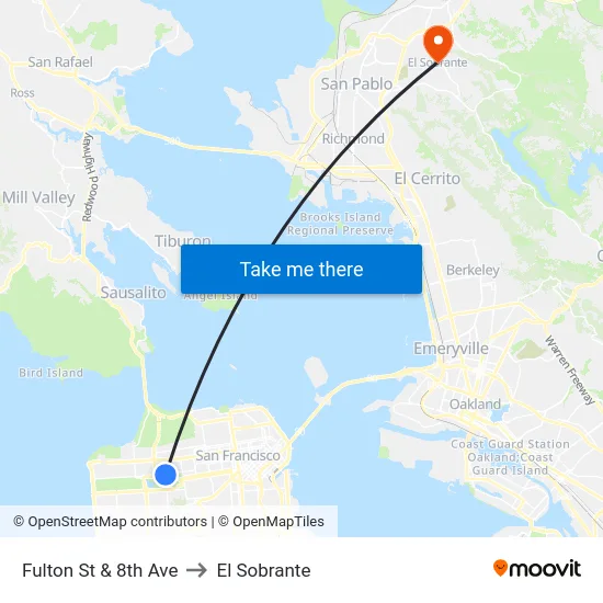 Fulton St & 8th Ave to El Sobrante map