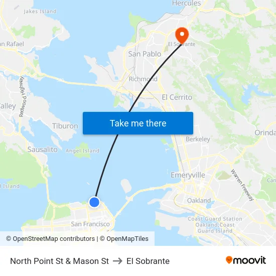 North Point St & Mason St to El Sobrante map