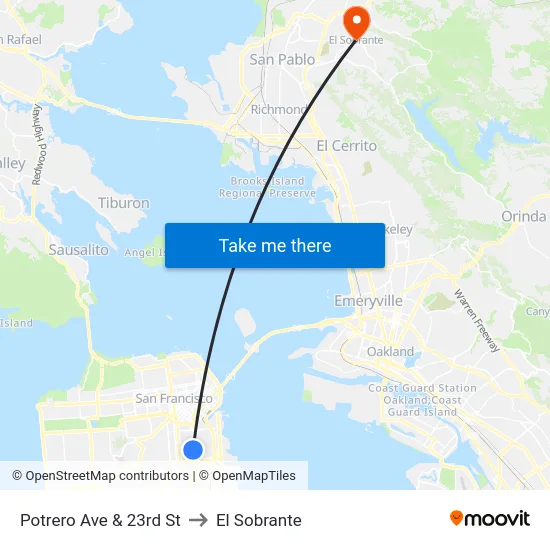 Potrero Ave & 23rd St to El Sobrante map