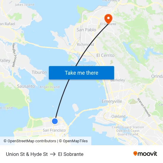 Union St & Hyde St to El Sobrante map