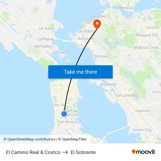 El Camino Real & Costco to El Sobrante map