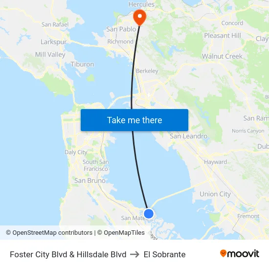 Foster City Blvd & Hillsdale Blvd to El Sobrante map