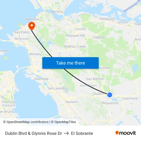 Dublin Blvd & Glynnis Rose Dr to El Sobrante map