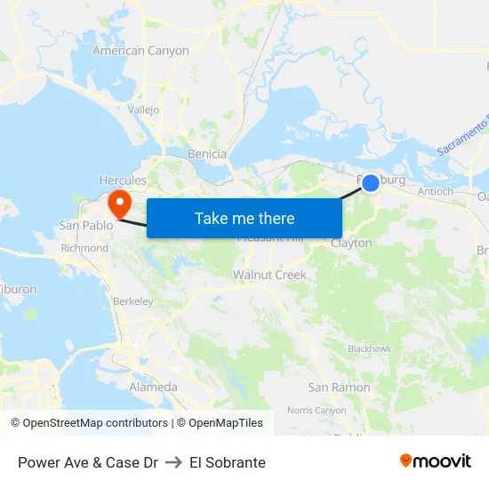 Power Ave & Case Dr to El Sobrante map