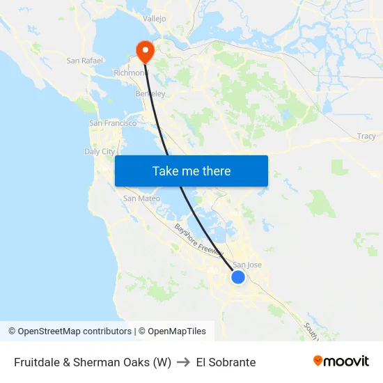 Fruitdale & Sherman Oaks (W) to El Sobrante map