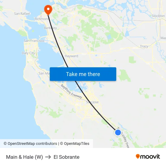 Main & Hale (W) to El Sobrante map