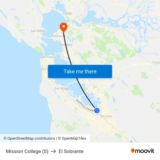 Mission College (S) to El Sobrante map
