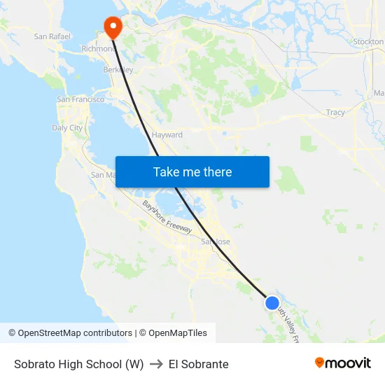 Sobrato High School (W) to El Sobrante map