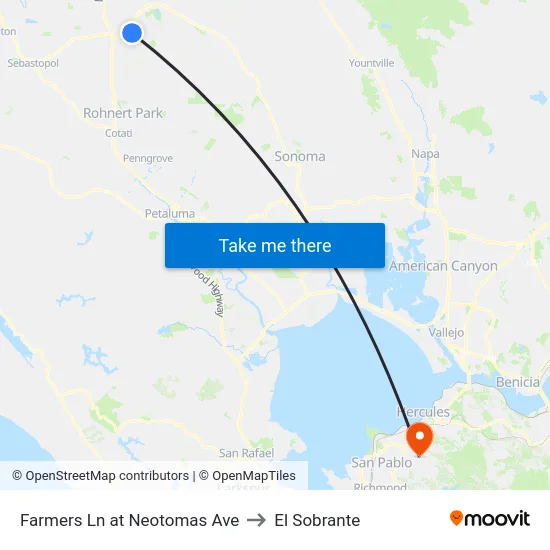 Farmers Ln at Neotomas Ave to El Sobrante map