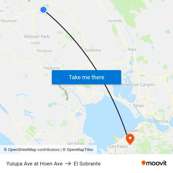 Yulupa Ave at Hoen Ave to El Sobrante map