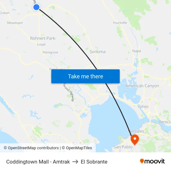 Coddingtown Mall - Amtrak to El Sobrante map