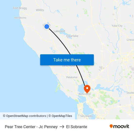 Pear Tree Center - Jc Penney to El Sobrante map