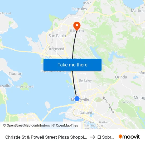 Christie St & Powell Street Plaza Shopping Center to El Sobrante map