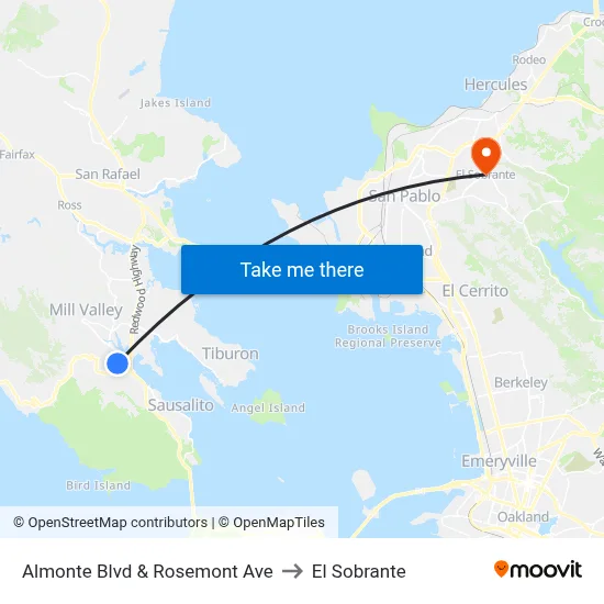 Almonte Blvd & Rosemont Ave to El Sobrante map