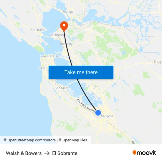 Walsh & Bowers to El Sobrante map