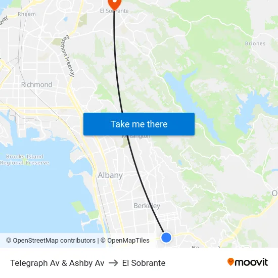 Telegraph Av & Ashby Av to El Sobrante map