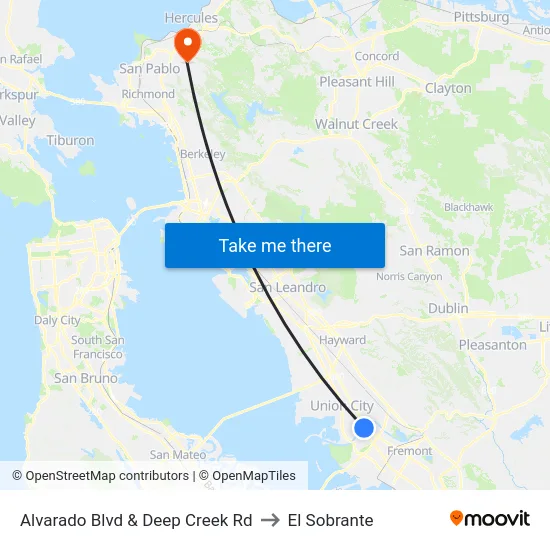Alvarado Blvd & Deep Creek Rd to El Sobrante map